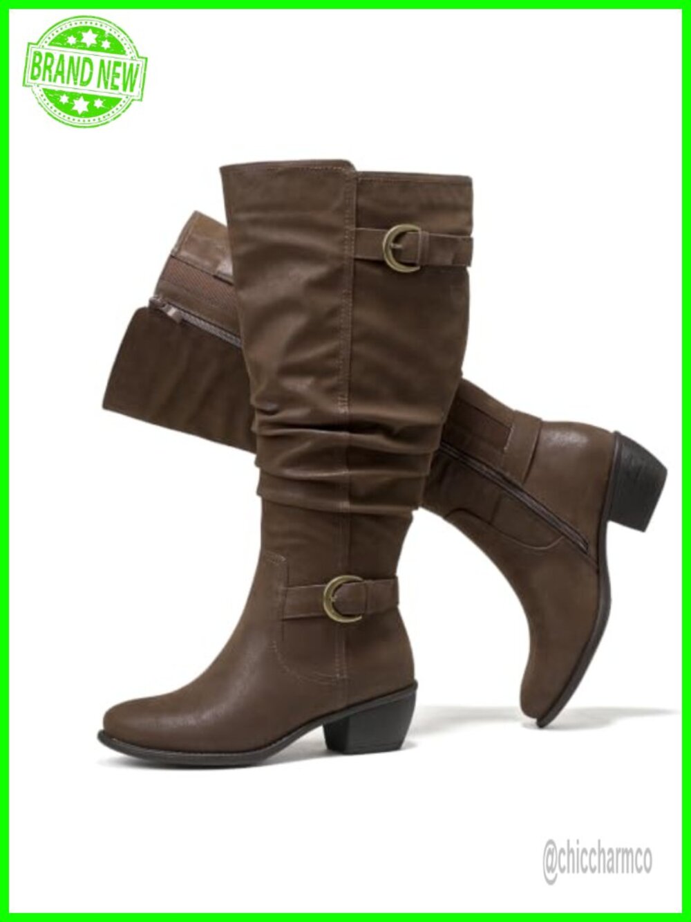 Extra Wide Calf Knee High Boots Faux Leather Memory Foam